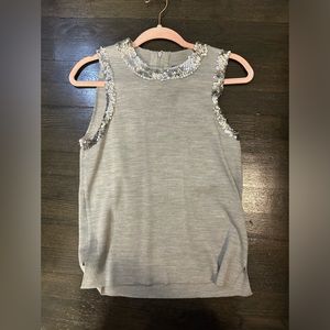 J. Crew sleeveless gray stop with sequin accents size xs